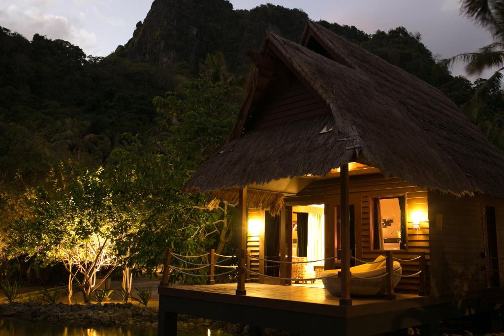 Cauayan Island Resort and Spa Water Bungalows at night