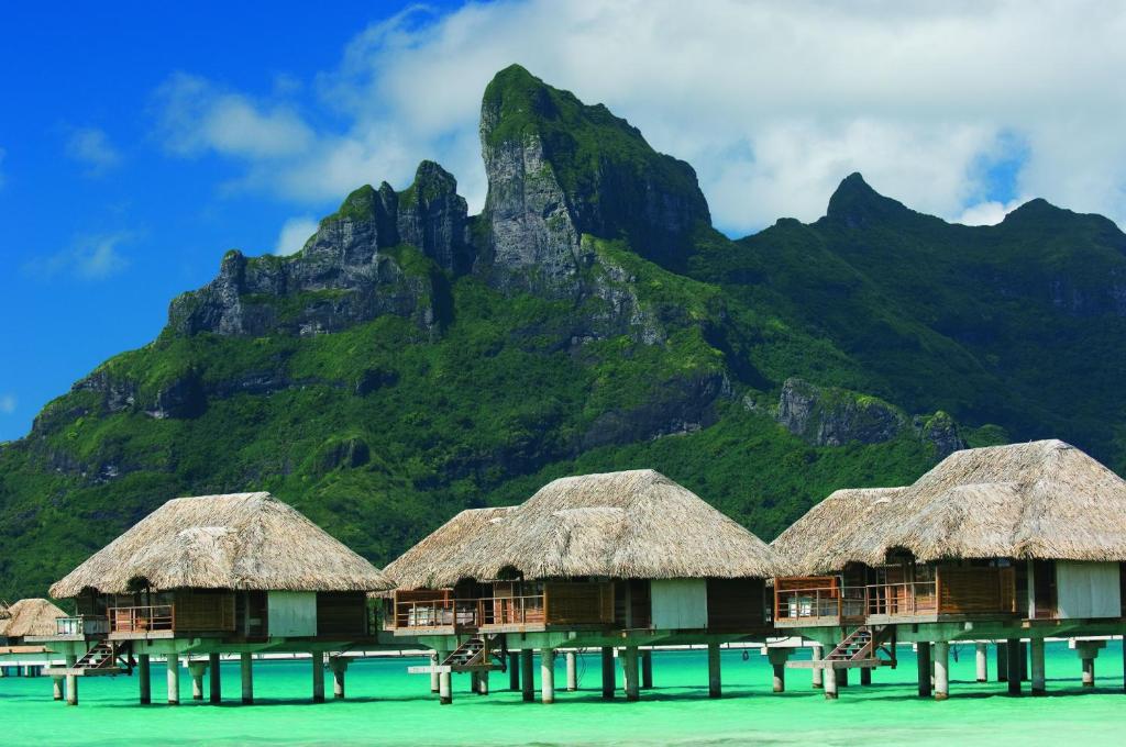 Four Seasons Resort Bora Bora - Water Bungalows with Mountains