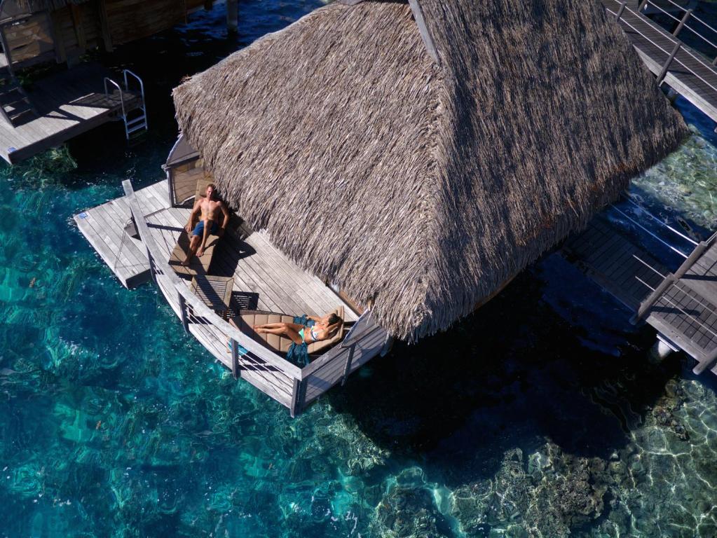 Manava Beach Resort & Spa Moorea - Water Bungalows from Above