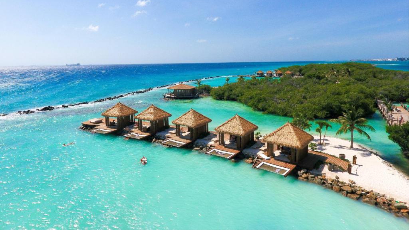 Water Bungalows in Renaissance Wind Creek Aruba Resort