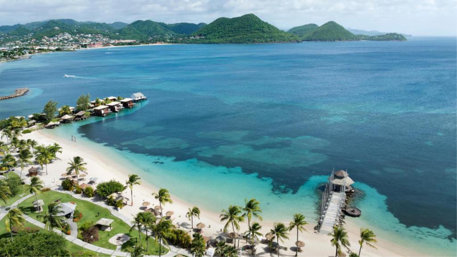 Water Bungalows in Sandals Grande St. Lucian Spa and Beach