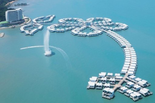 Water bungalows of Port Dickson in Malaysia