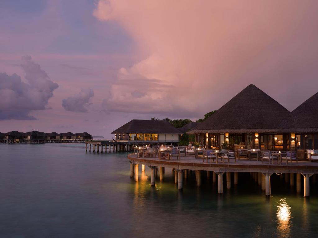 JA Manafaru, Maldives - Restaurant over Lagoon in Evening