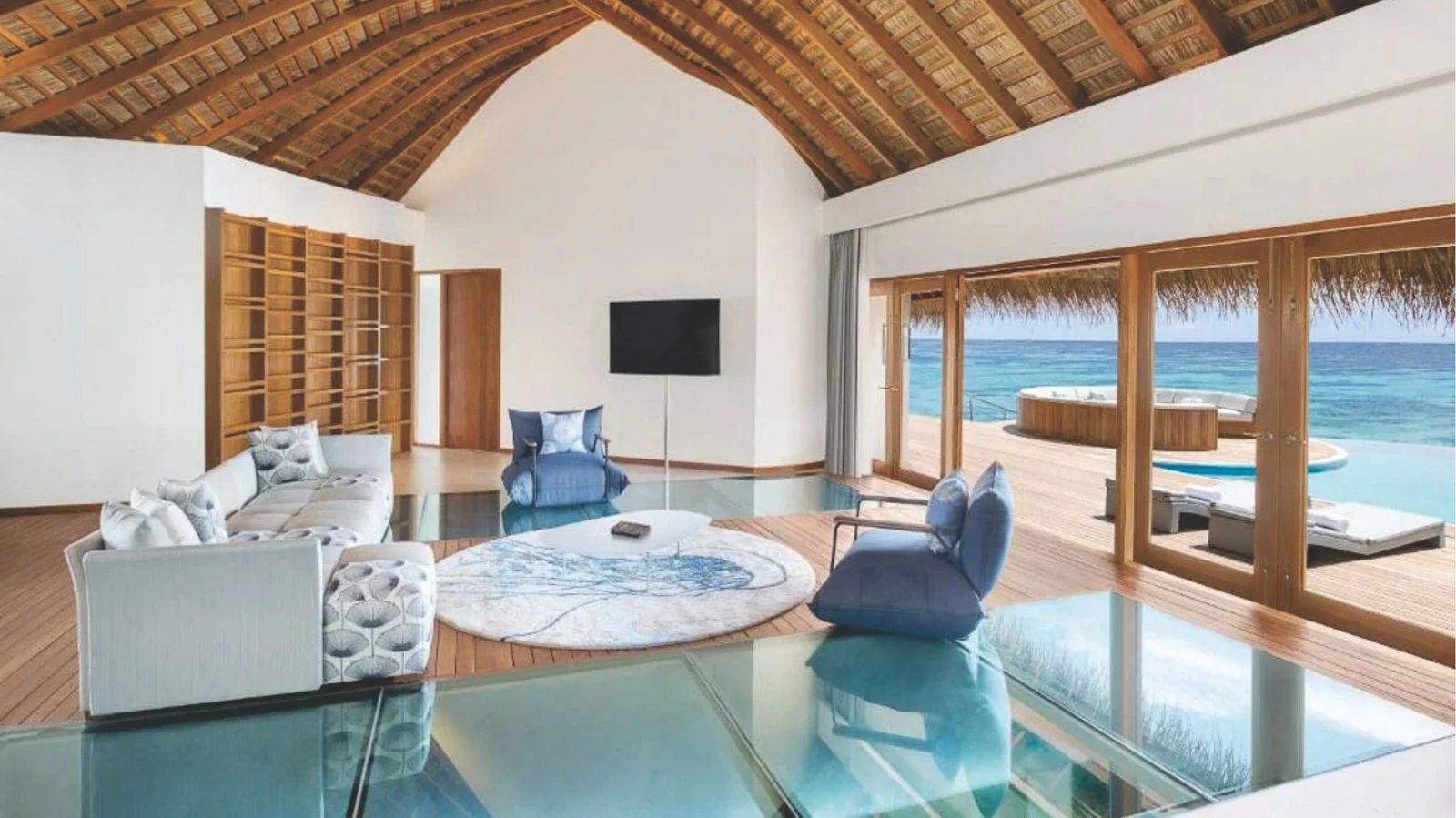 best water bungalows with private glass floor panels